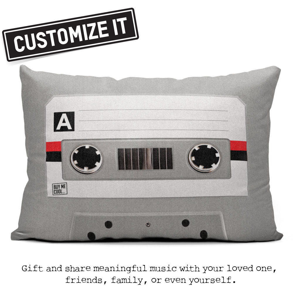 Cassette Tape Grey - Throw Pillow