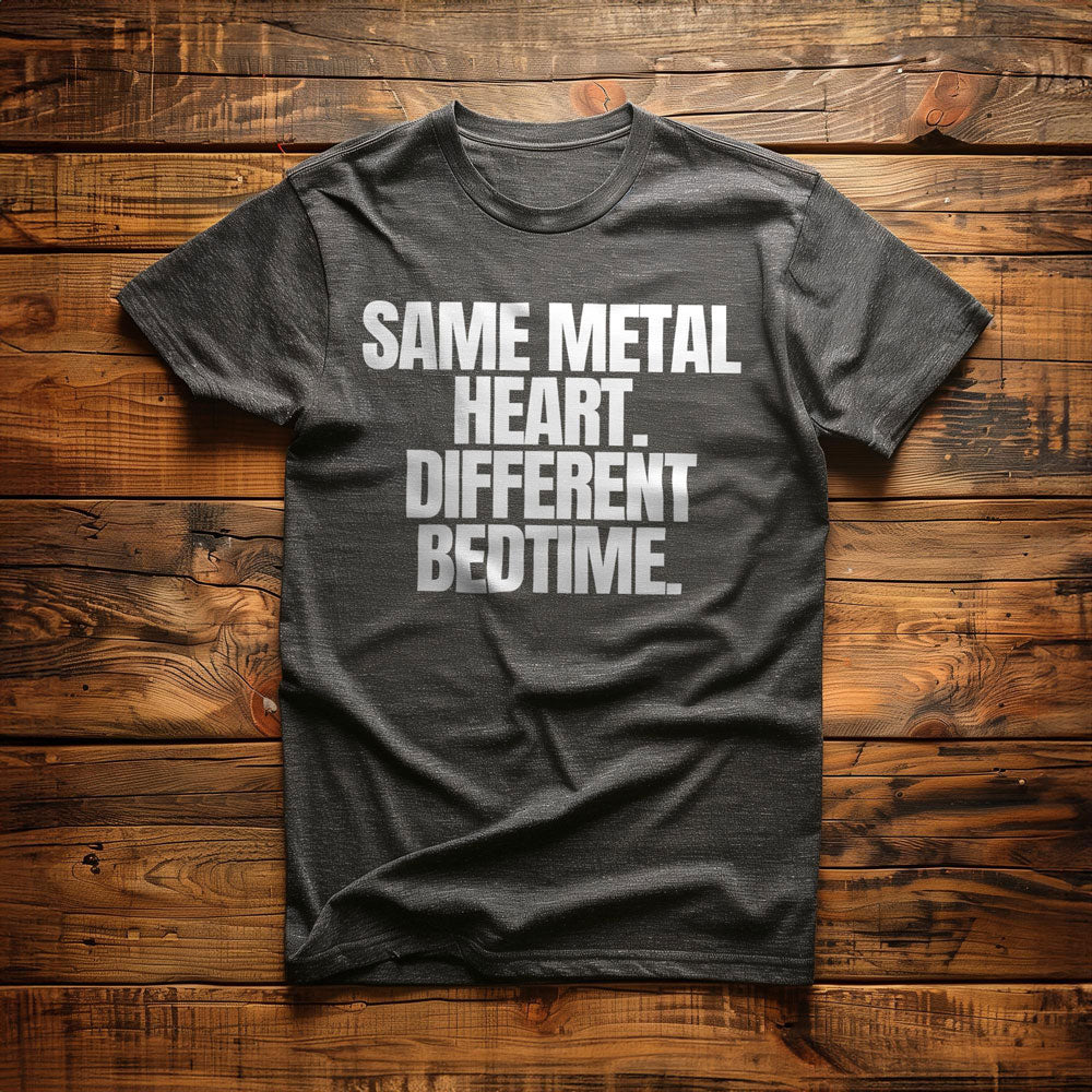 Same Metal Heart. Different Bedtime T-Shirt – Regular Dark Grey Heather