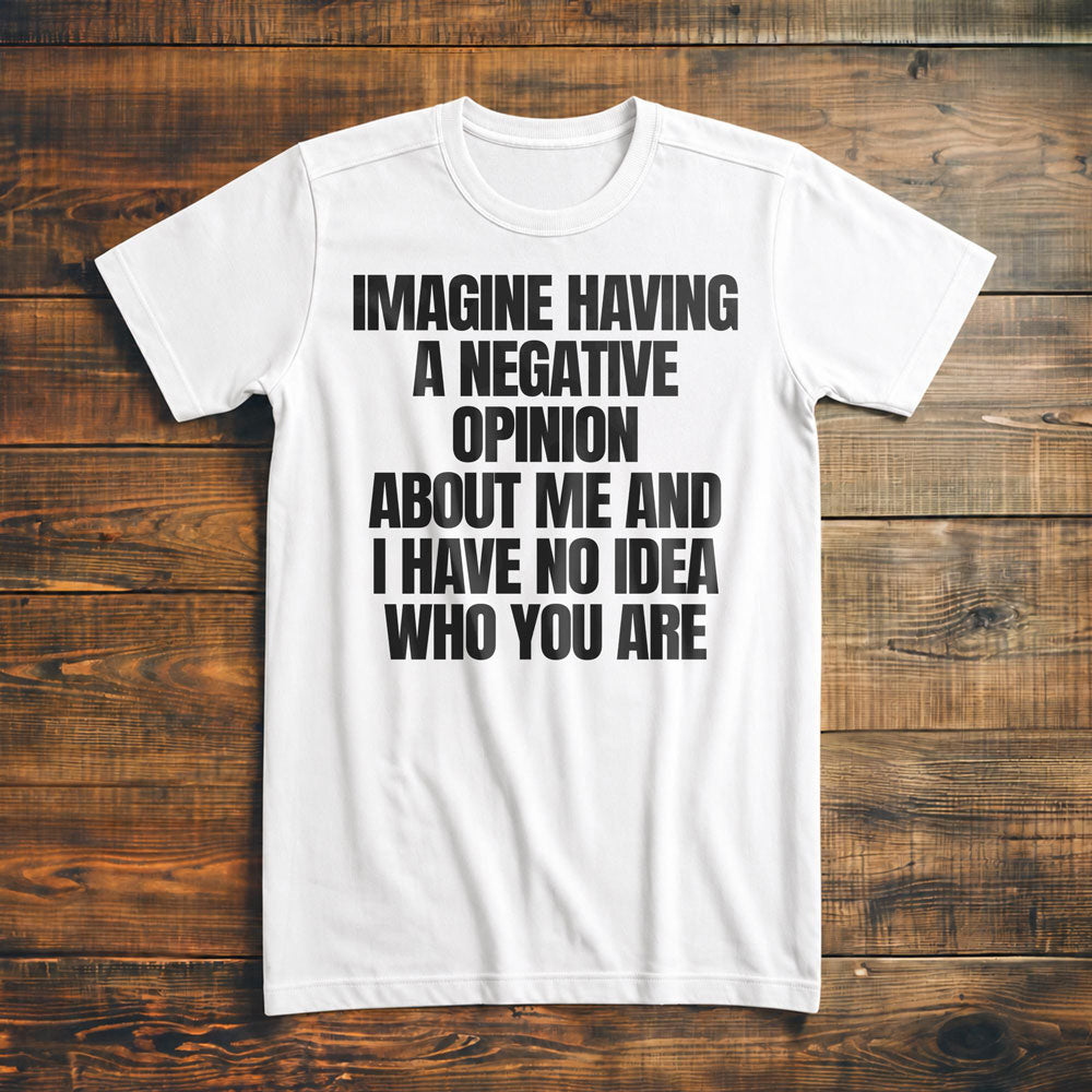 Imagine Having a Negative Opinion About Me and I Have No Idea Who You Are T-Shirt – Premium Vintage White