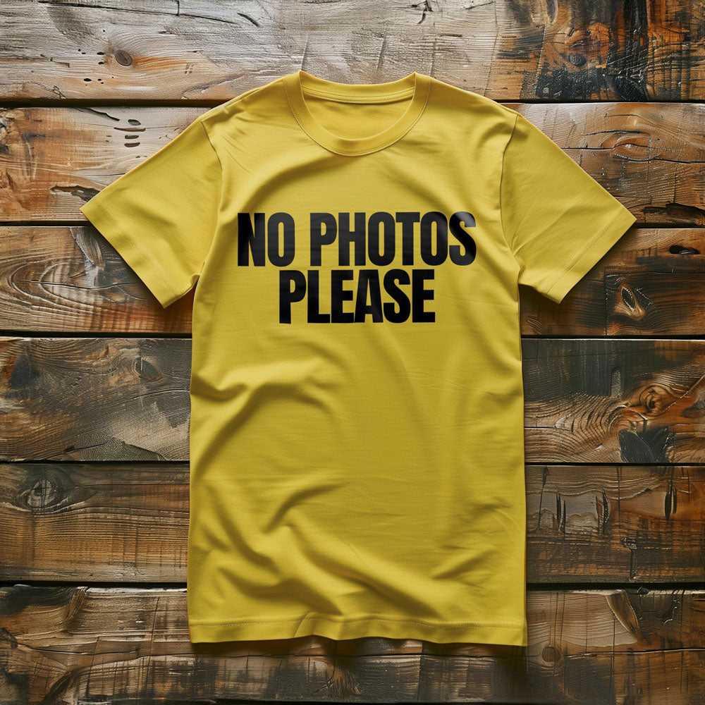 No Photos Please T-Shirt – Regular Yellow