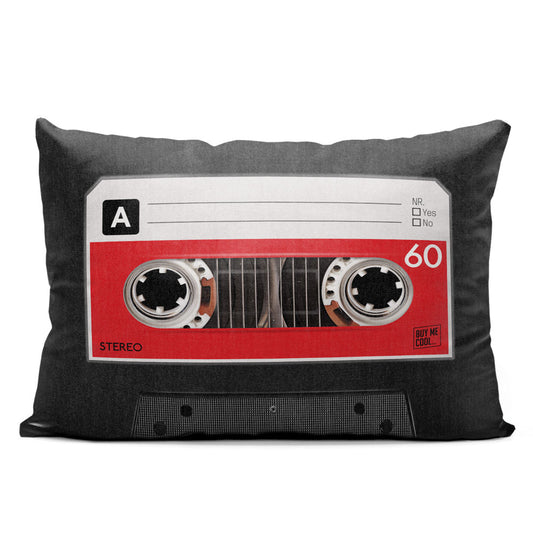 Cassette Tape Black - Throw Pillow