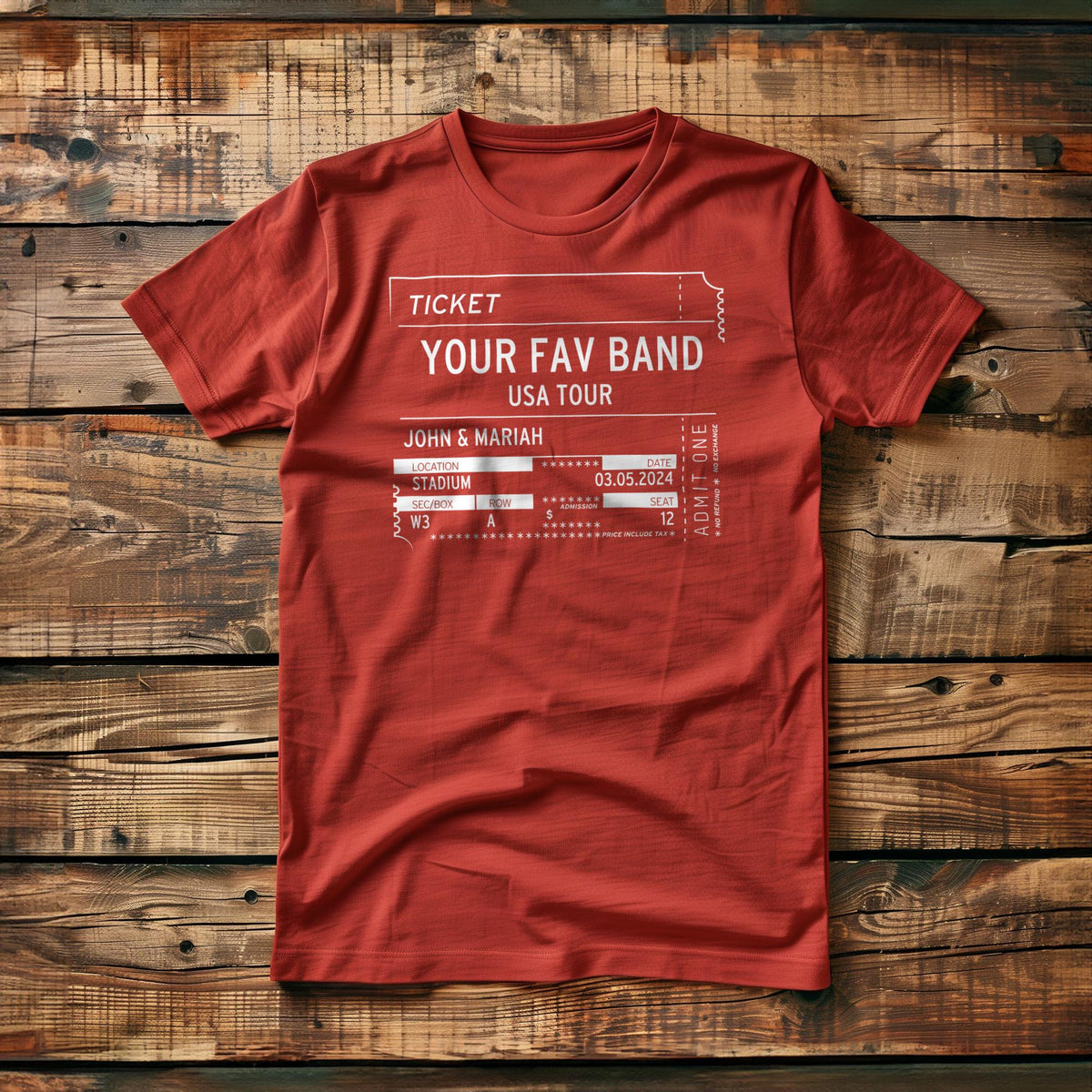 Concert Ticket Stub - Custom - T-Shirt