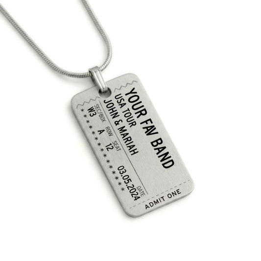 Concert Ticket Stub - Necklace