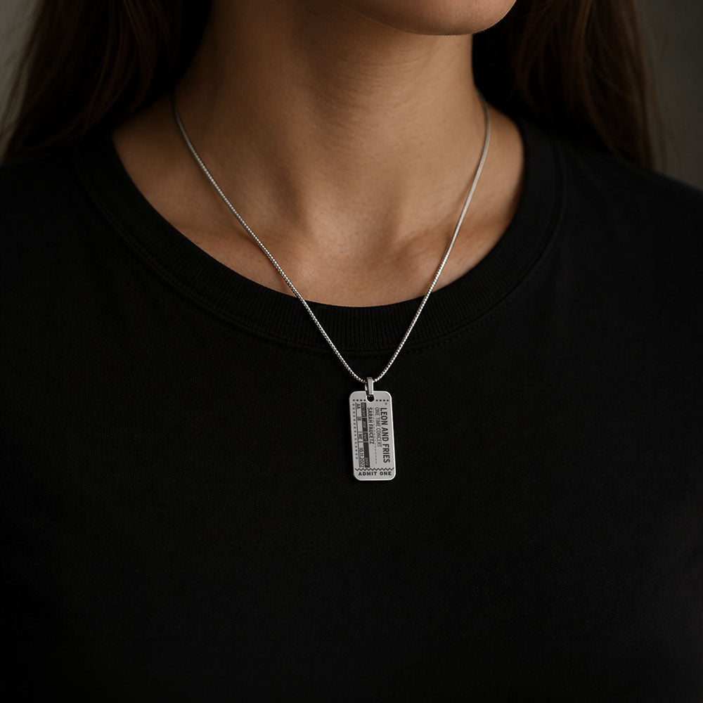 Concert Ticket Stub - Custom Charm Necklace