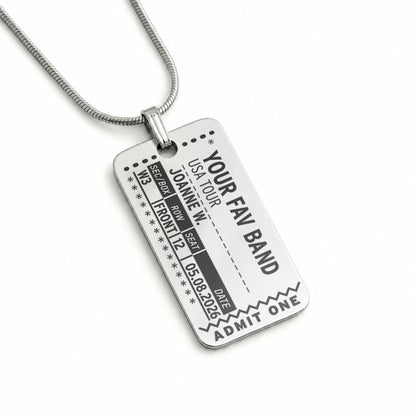 Concert Ticket Stub - Custom Charm Necklace