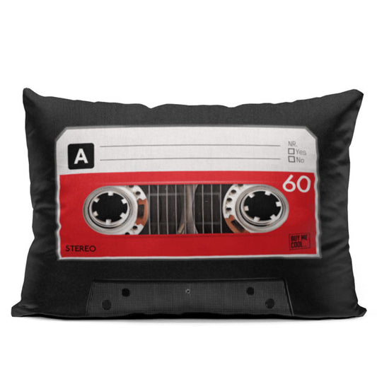Cassette Tape Black - Throw Pillow