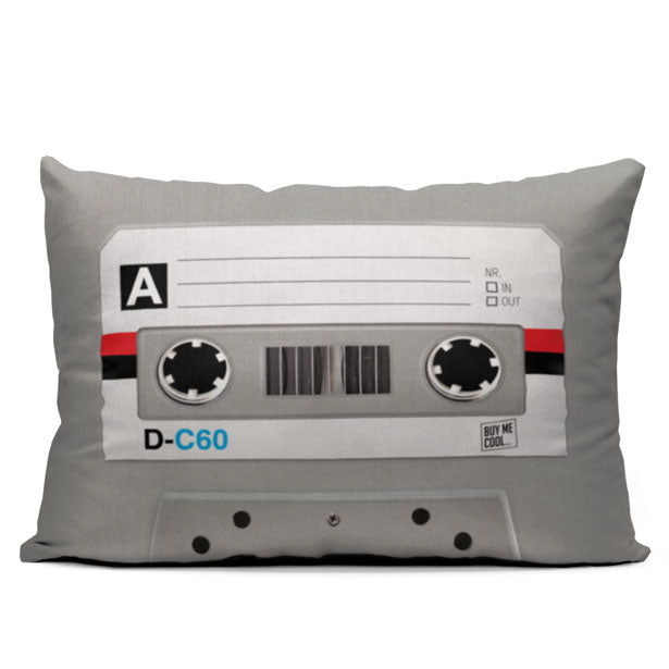 Cassette Tape Grey - Throw Pillow