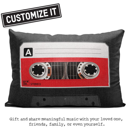 Cassette Tape Black - Throw Pillow