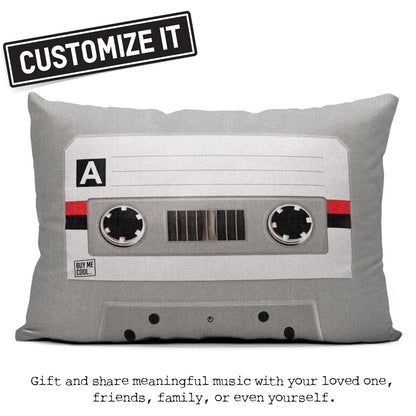 Cassette Tape Grey - Throw Pillow