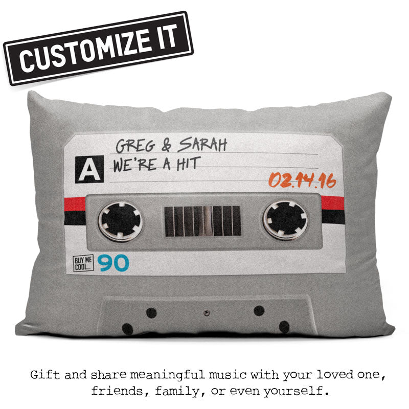 Cassette Tape Grey - Throw Pillow