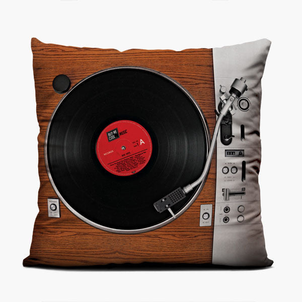 Turntable Wood Set - Throw Pillow