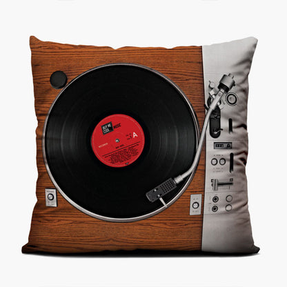 Turntable Wood Set - Throw Pillow